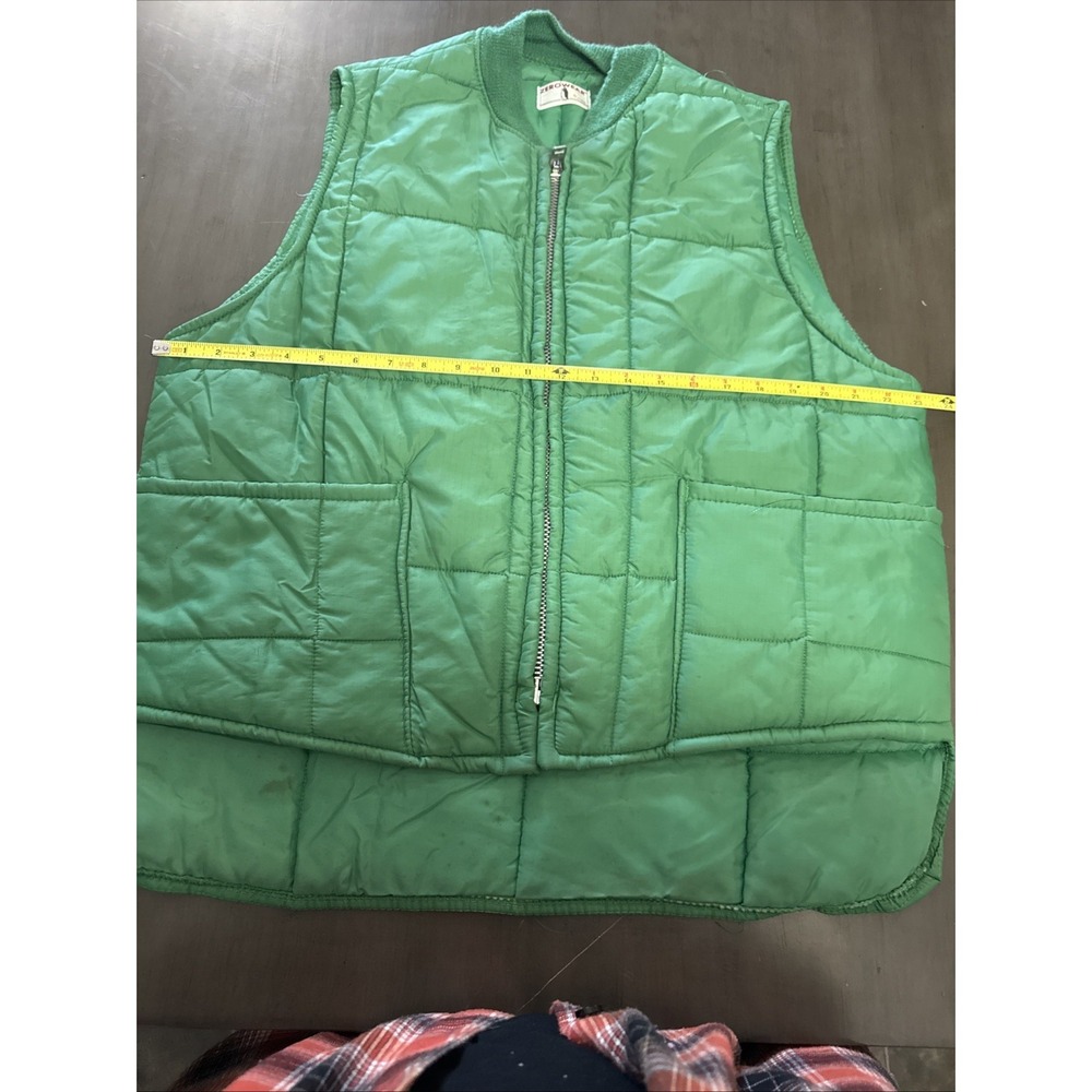 Vintage Zero Wear by Hyman Puffer Vest Men's Green  Full Zip Size L Heavy Zipper - Picture 6 of 9